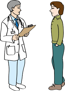 Arzt im Gespräch mit einem Patienten