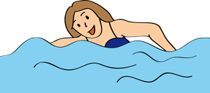 Eine Frau schwimmt.