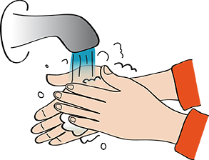 Hände waschen mit Seife
