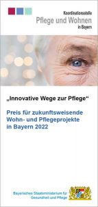 Cover Info-Flyer zum Preis für zukunftsweisende Wohn- und Pflegeprojekte in Bayern 2022