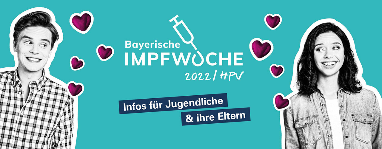 Buntes Bild Bayerische Impfwoche 2022 HPV