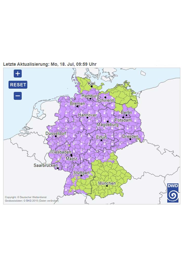 Hitzewarnung Deutscher Wetterdienst DWD