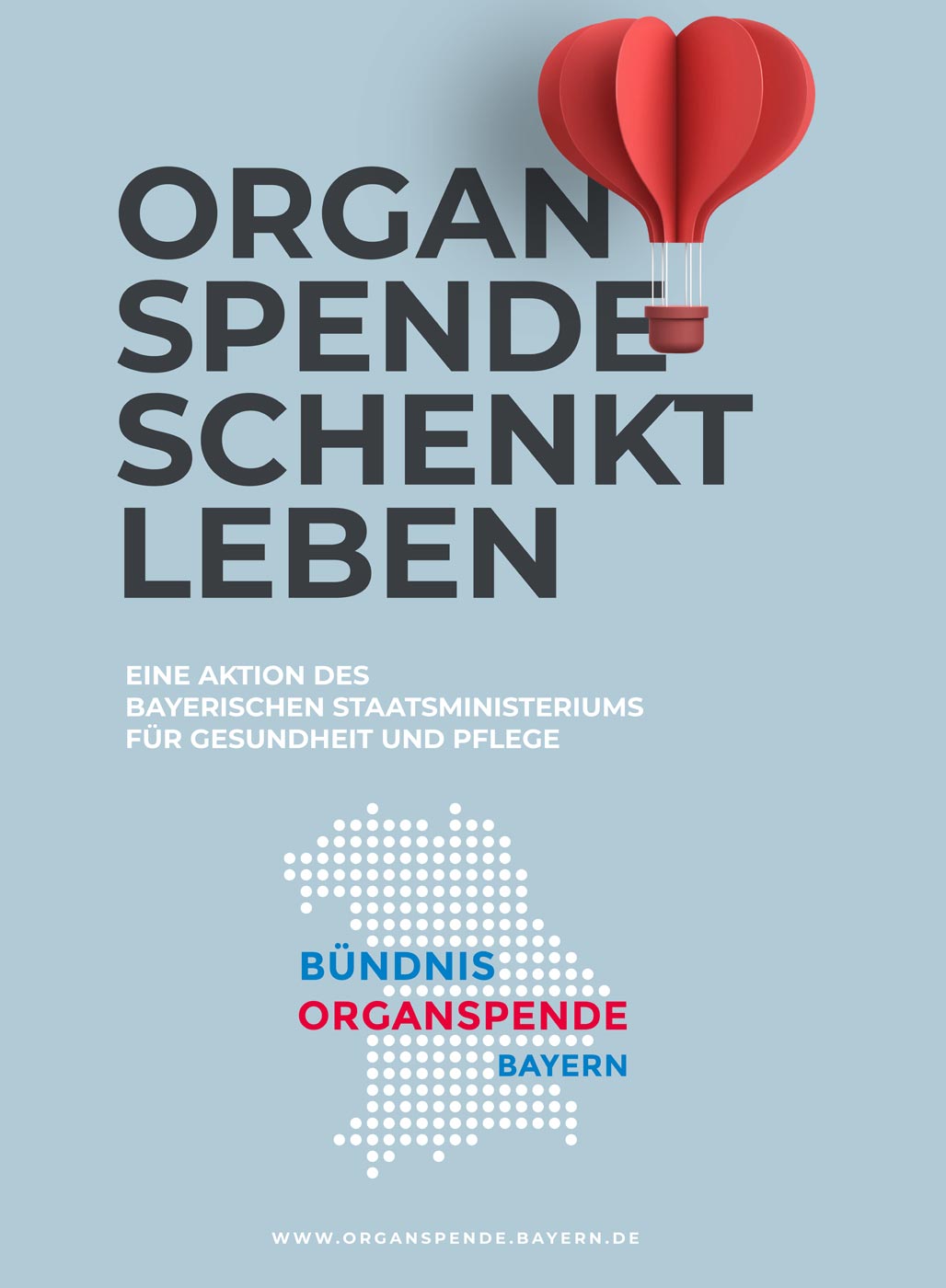 Organspende schenkt Leben - Titelbild der Ausstellungswand Organspende