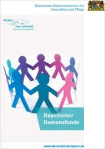 Vorschaubild für den Flyer " „Fördern, Auszeichnen, Spenden“ der Bayerischen Demenzfonds