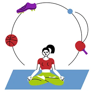 Sport: Basketball, Yoga, Stollenschuh, Tischtennis