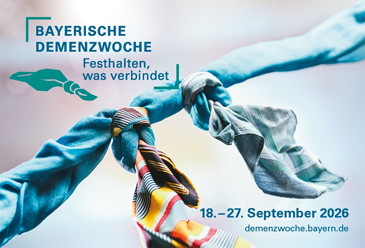 Bayerische Demenzwoche. Festhalten, was verbinddet. 18-27. September 2026 demenzwoche.bayern.de